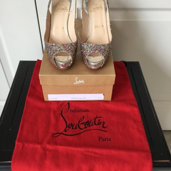 Christian Louboutin Sexy Glitter slingback Heels - Picture 3 of 12